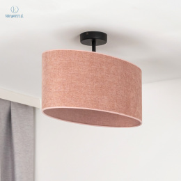 DUOLLA - elegancka lampa sufitowa z abażurem OVAL, różowa