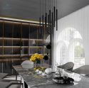 EMIBIG - designerska lampa sufitowa SELTER 9 BLACK, czarna