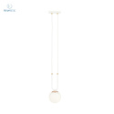 EMIBIG - lampa wisząca w stylu glamour GLAM 1 WHITE/OPAL, biała