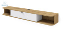 BIM FURNITURE - nowoczesna, wisząca szafka RTV ICARUS-156, 156x20 cm - dąb artisan/biały mat