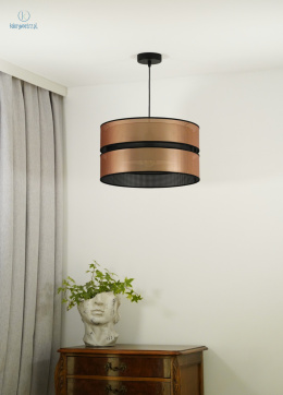 DUOLLA - lampa wisząca z abażurem COPPER SHINY, 40x22 cm miedziana/czarna
