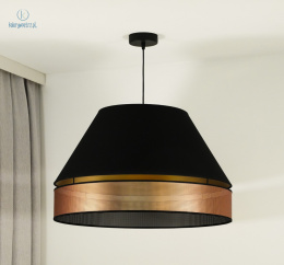 DUOLLA - lampa wisząca z abażurem COPPER SHINY S, 60x36 cm czarna/miedziana