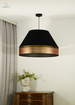 DUOLLA - lampa wisząca z abażurem COPPER SHINY S, 60x36 cm czarna/miedziana