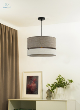 DUOLLA - nowoczesna lampa wisząca z abażurem DOUBLE, 40x25 cm cappuccino/ecru