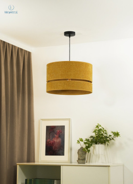 DUOLLA - nowoczesna lampa wisząca z abażurem DOUBLE, 40x25 cm musztardowa