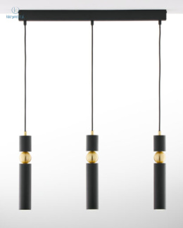 JUPITER - nowoczesna lampa sufitowa ALAS L3 BLACK, czarna/złota