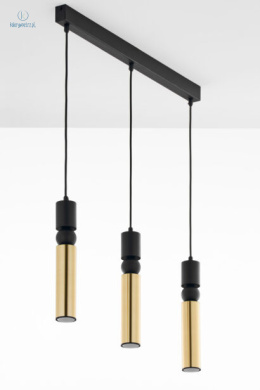 JUPITER - nowoczesna lampa sufitowa ALAS L3 GOLD/BLACK, złota/czarna
