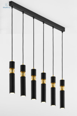 JUPITER - nowoczesna lampa sufitowa ALAS L6 BLACK, czarna/złota
