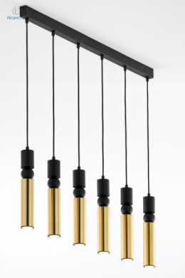 JUPITER - nowoczesna lampa sufitowa ALAS L6 GOLD/BLACK, złota/czarna