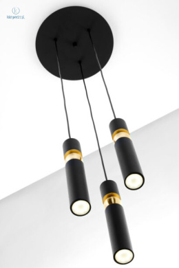 JUPITER - nowoczesna lampa sufitowa ALAS P3 BLACK, czarna/złota