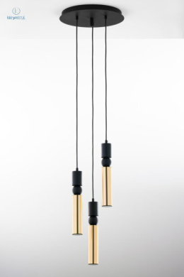 JUPITER - nowoczesna lampa sufitowa ALAS P3 GOLD/BLACK, złota/czarna