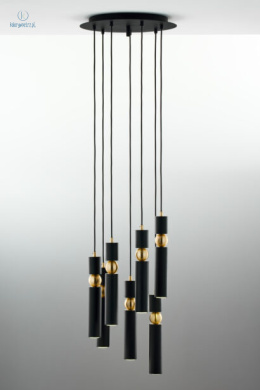 JUPITER - nowoczesna lampa sufitowa ALAS P7 BLACK, czarna/złota