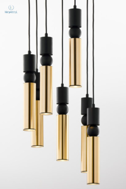 JUPITER - nowoczesna lampa sufitowa ALAS P7 GOLD/BLACK, złota/czarna
