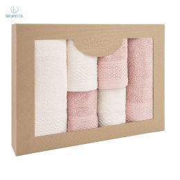 Darymex - zestaw ręczników bawełnianych SOLANO Krem+Róż Kwarcowy 2x(30x50)+2x(50x90)+2x(70x140)