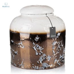 Aluro - duży ceramiczny pojemnik dekoracyjny MIDAXI white&copper XXL, 30x32 cm