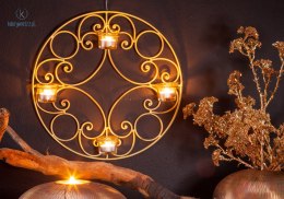 Aluro - dekoracyjny świecznik wiszący FIELD złoty, śr. 40 cm