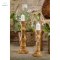 Aluro - podłogowy lampion z drewna egzotycznego ABBASI XXL, 115x38 cm