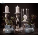 Aluro - metalowy świecznik dekoracyjny, ze szklaną osłoną JAMURE